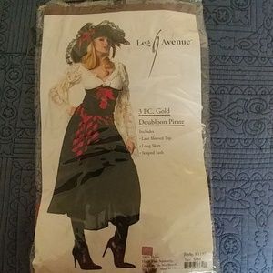 3 pc Gold Doubloon Pirate ladies costume